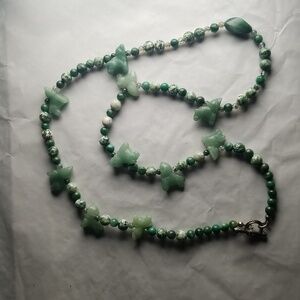 Carved Jade Horse Beaded Necklace